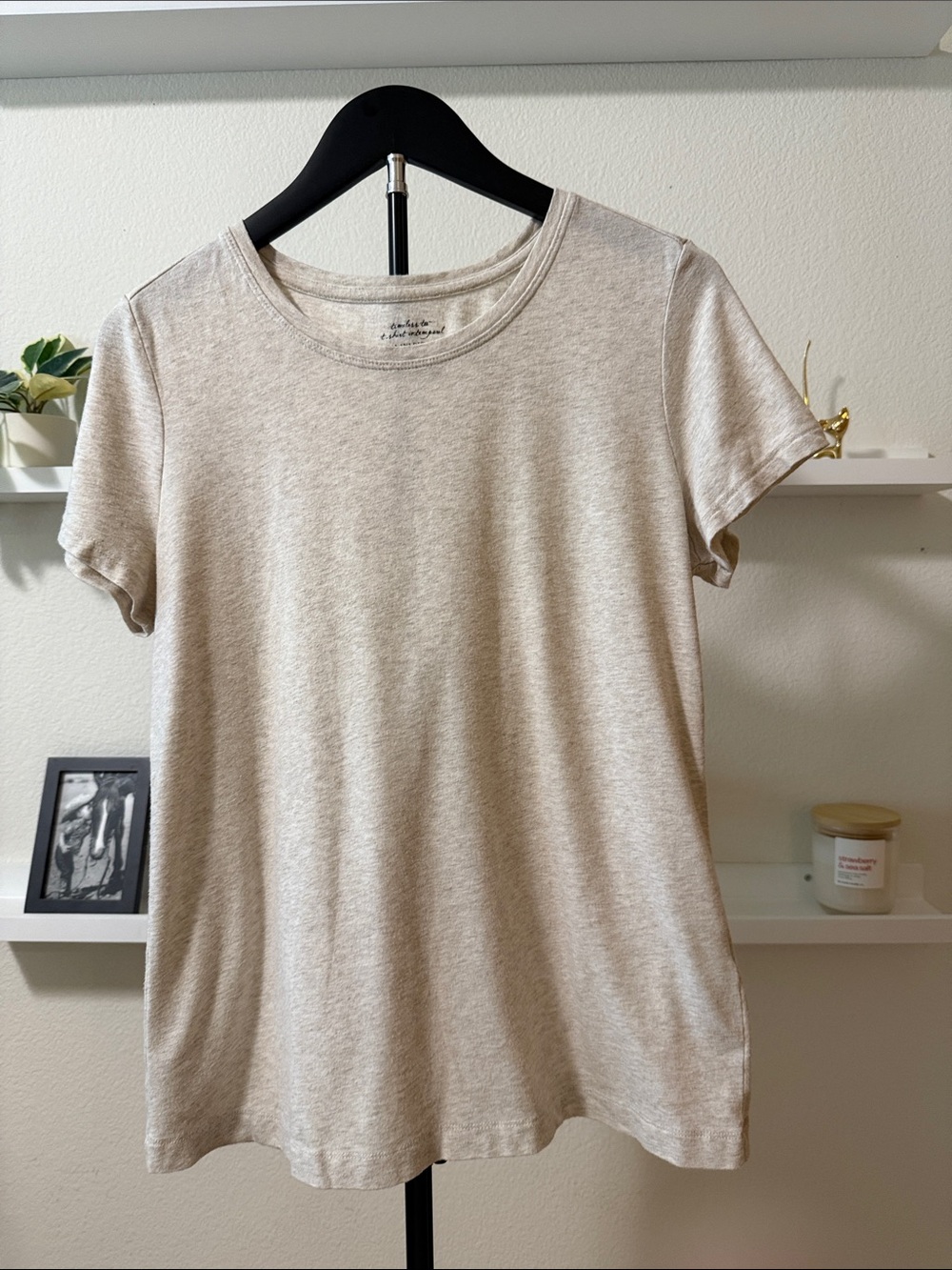 Banana Republic Women's Timeless Tee in Heathered Beige